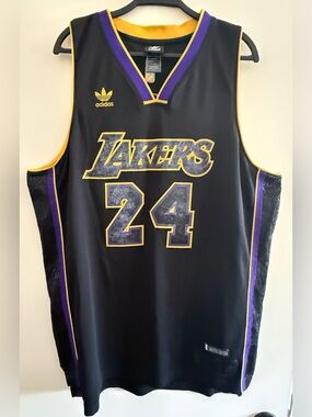 Kobe Bryant Adidas Los Angeles Lakers #24 Black/Purple Jersey